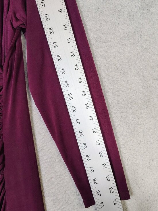 Banana Republic Sheath Dress Women's XL Burgundy Midi Ruched Stretch Modest NWT - Picture 3 of 10